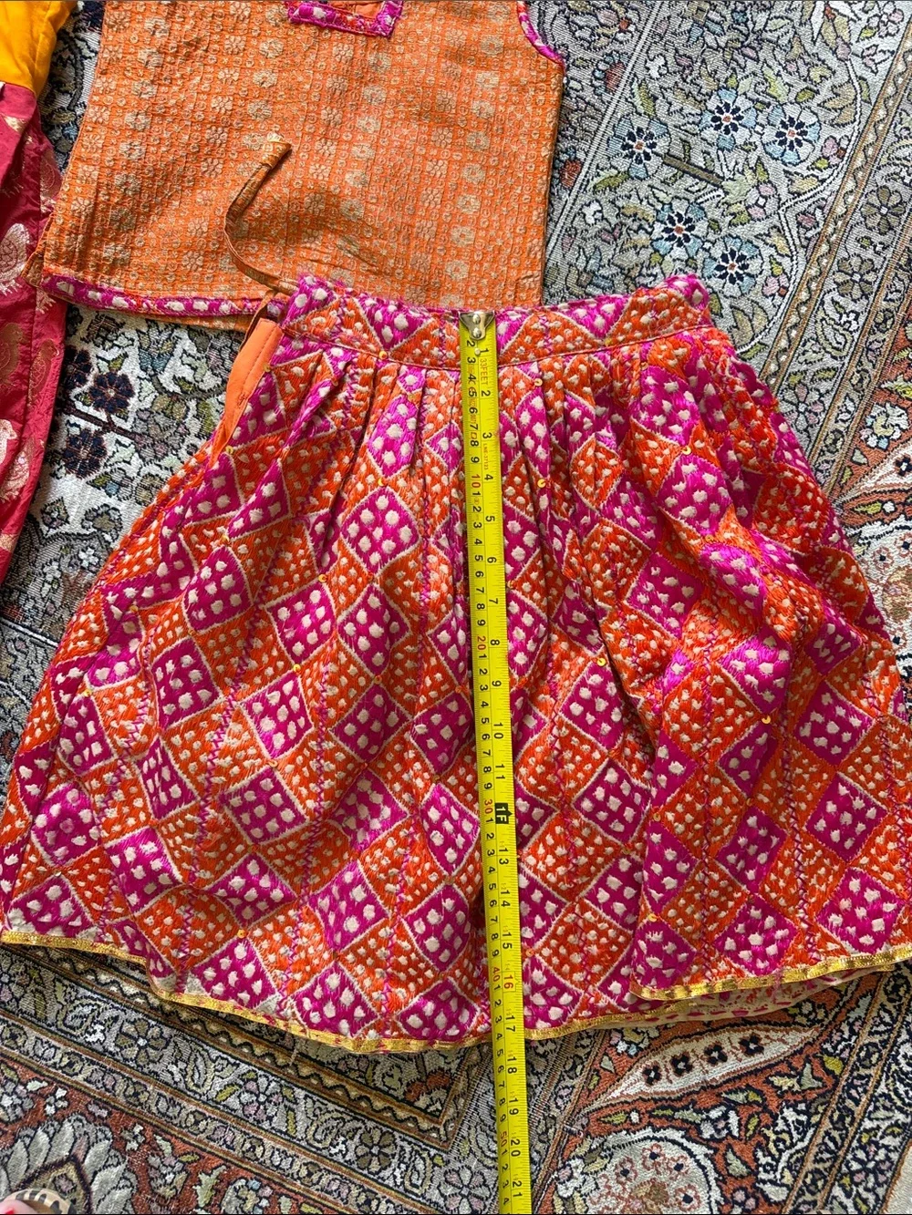 Colorful Indian Lehenga Set - Pink, Yellow, Orange Mix girls 2t🧡⭐️💛🌸